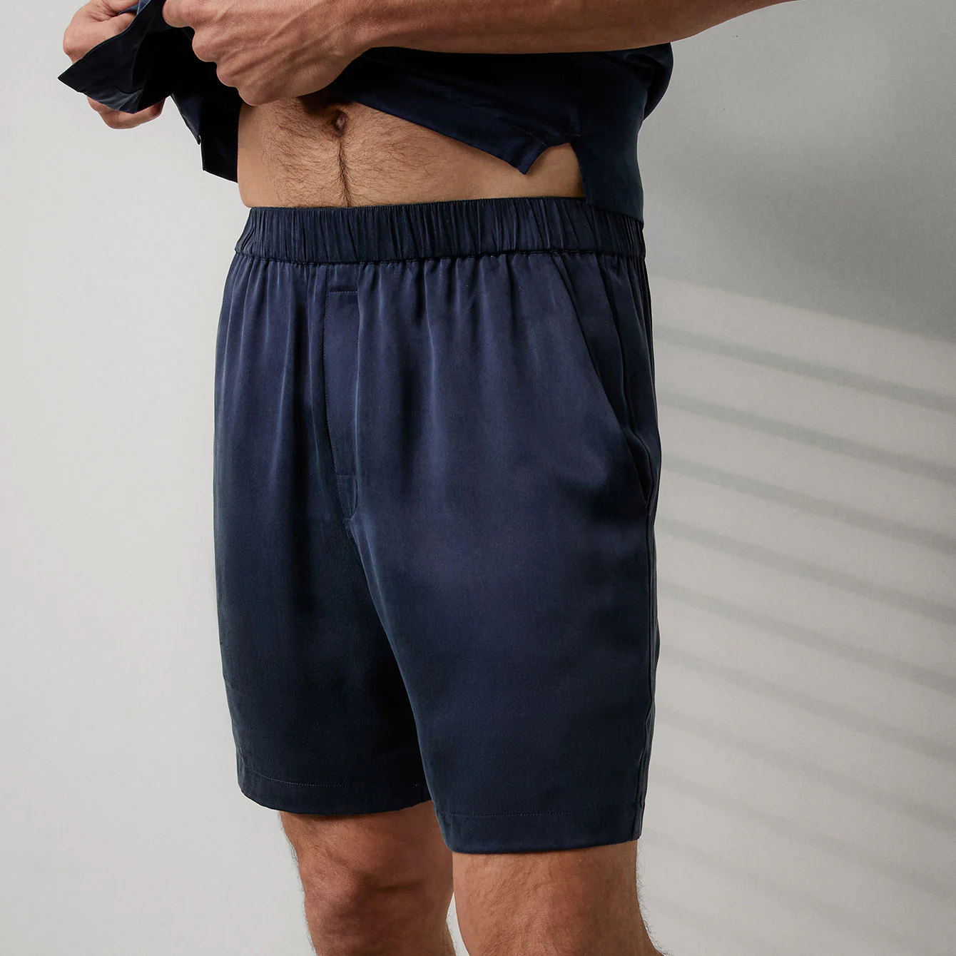 Men's Washable Silk Button Up Short Set - Image 4