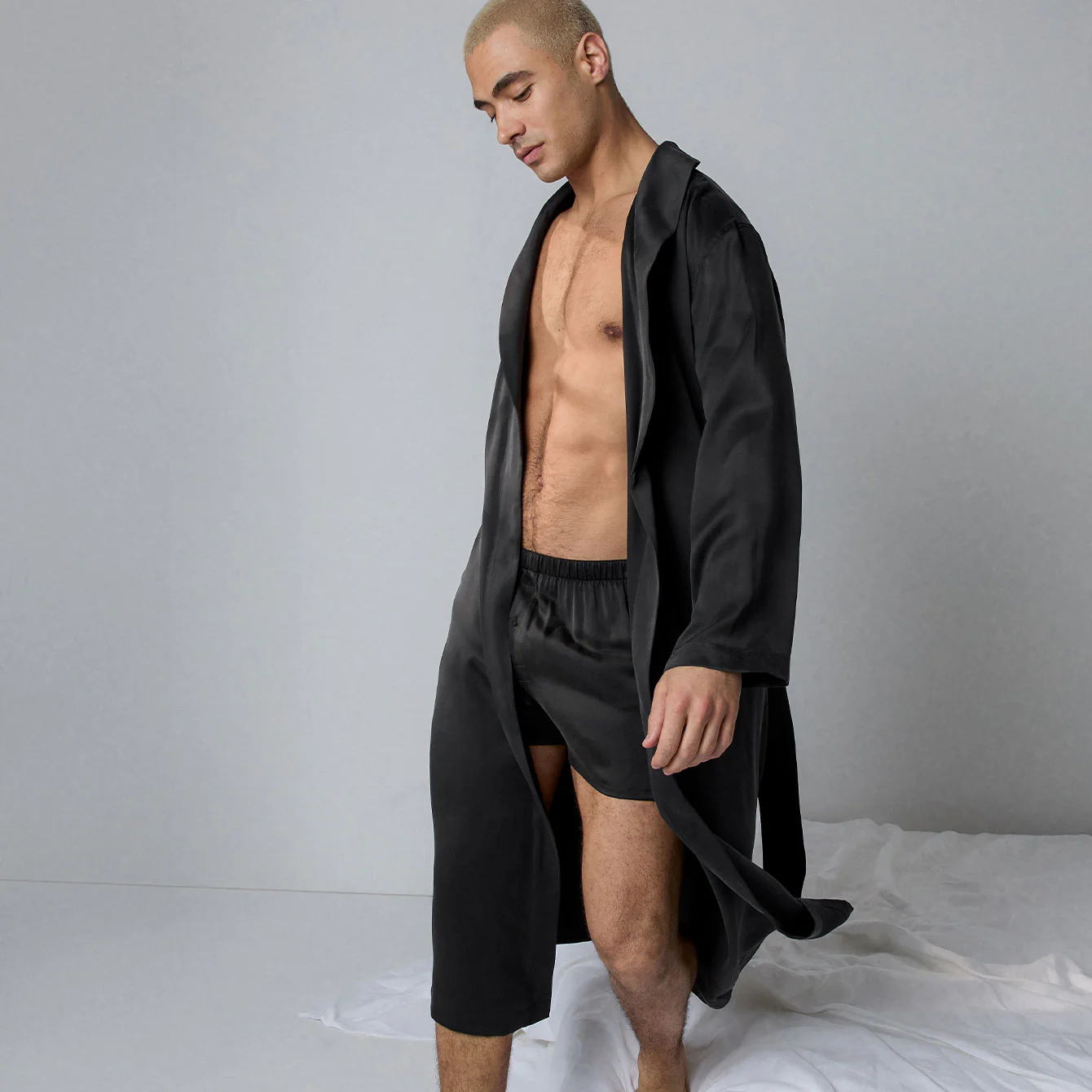 Men's Washable Silk Robe - Image 4