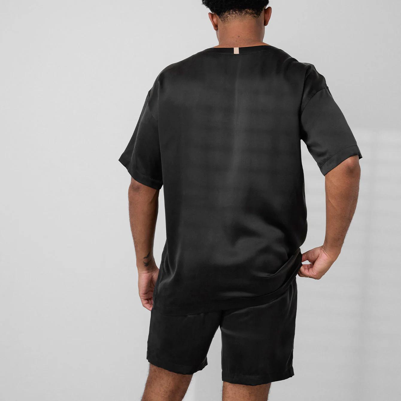 Men's Washable Silk Short Set - Image 4