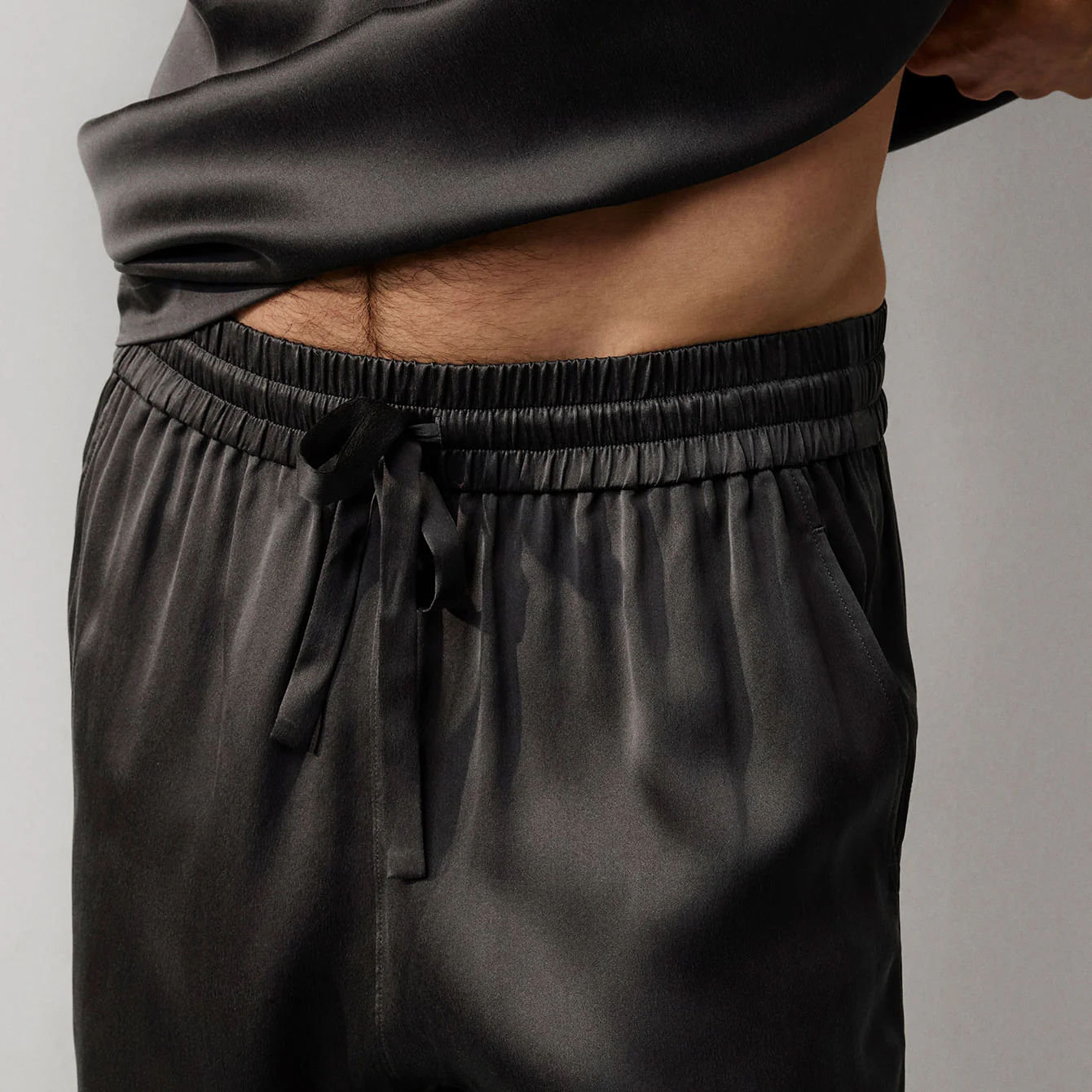 Men's Washable Silk Short Set - Image 3