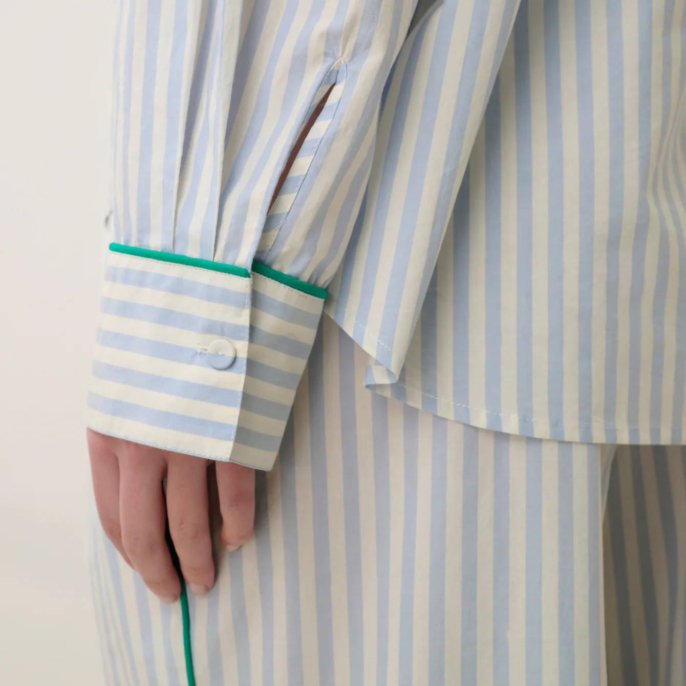 Airy Cotton Piped Button Down - Image 4
