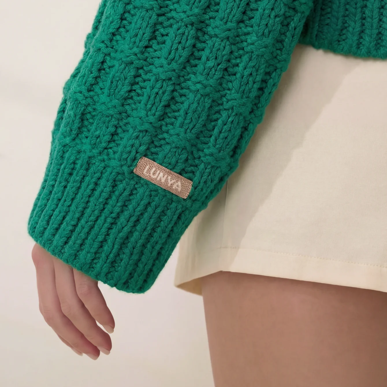 Cloud Cotton Basket Stitch Cardigan - Image 3