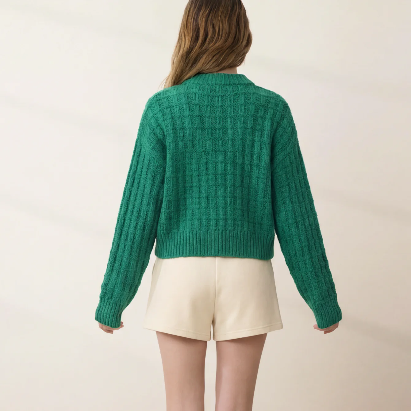 Cloud Cotton Basket Stitch Cardigan - Image 4