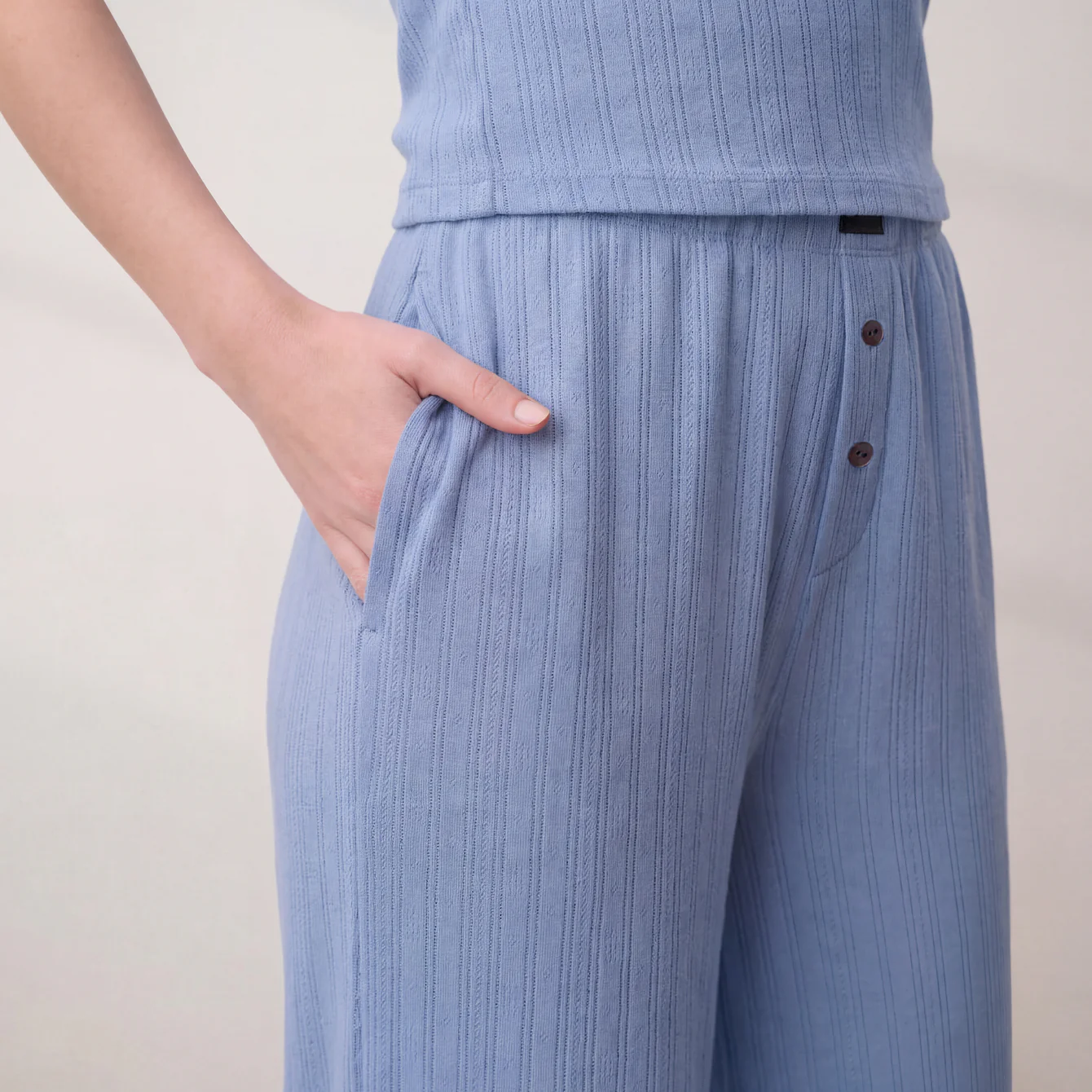 Pointelle Wide Leg Pant - Image 3