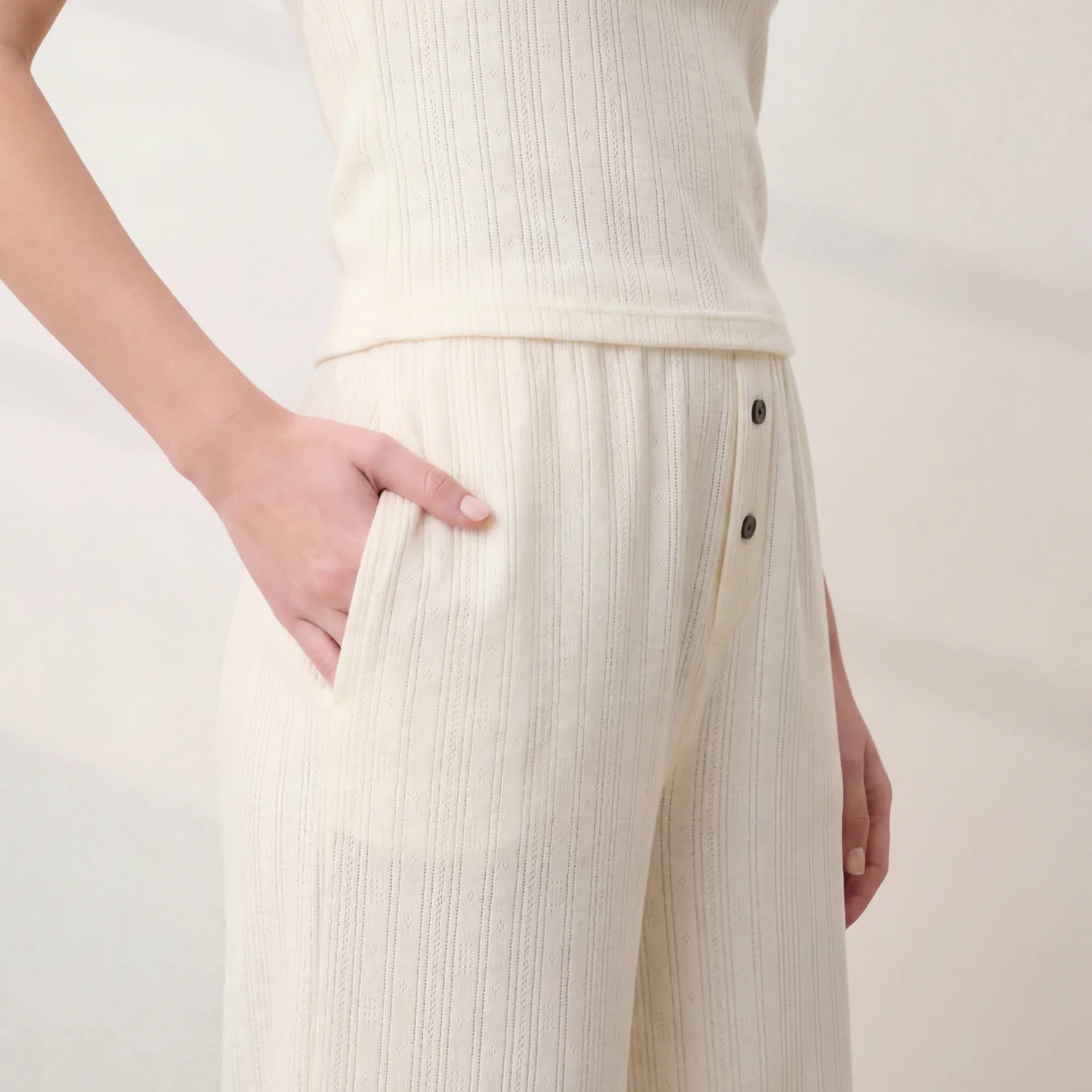 Pointelle Wide Leg Pant - Image 3