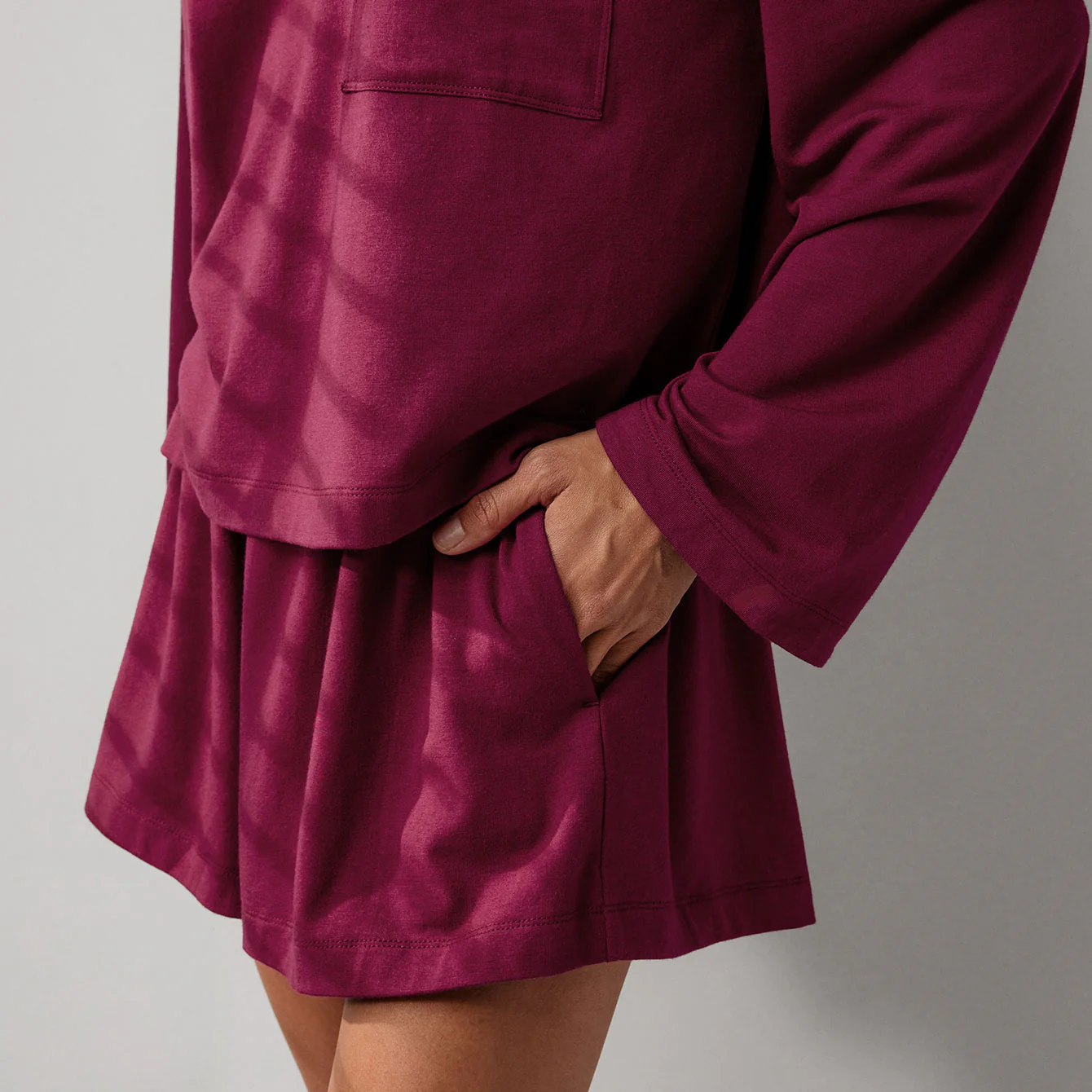 Slumberknit™ Long Sleeve Henley Short Set - Image 4