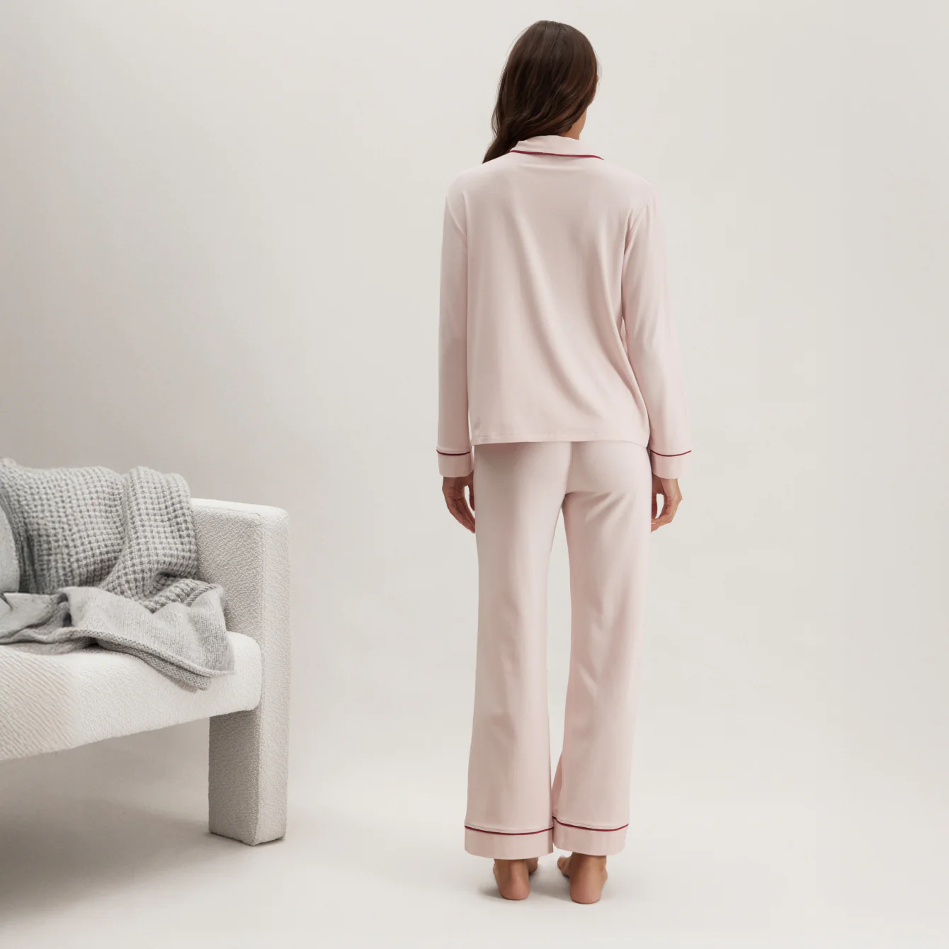 Slumberknit™ Shawl Collar Button Down Pant Set - Image 4