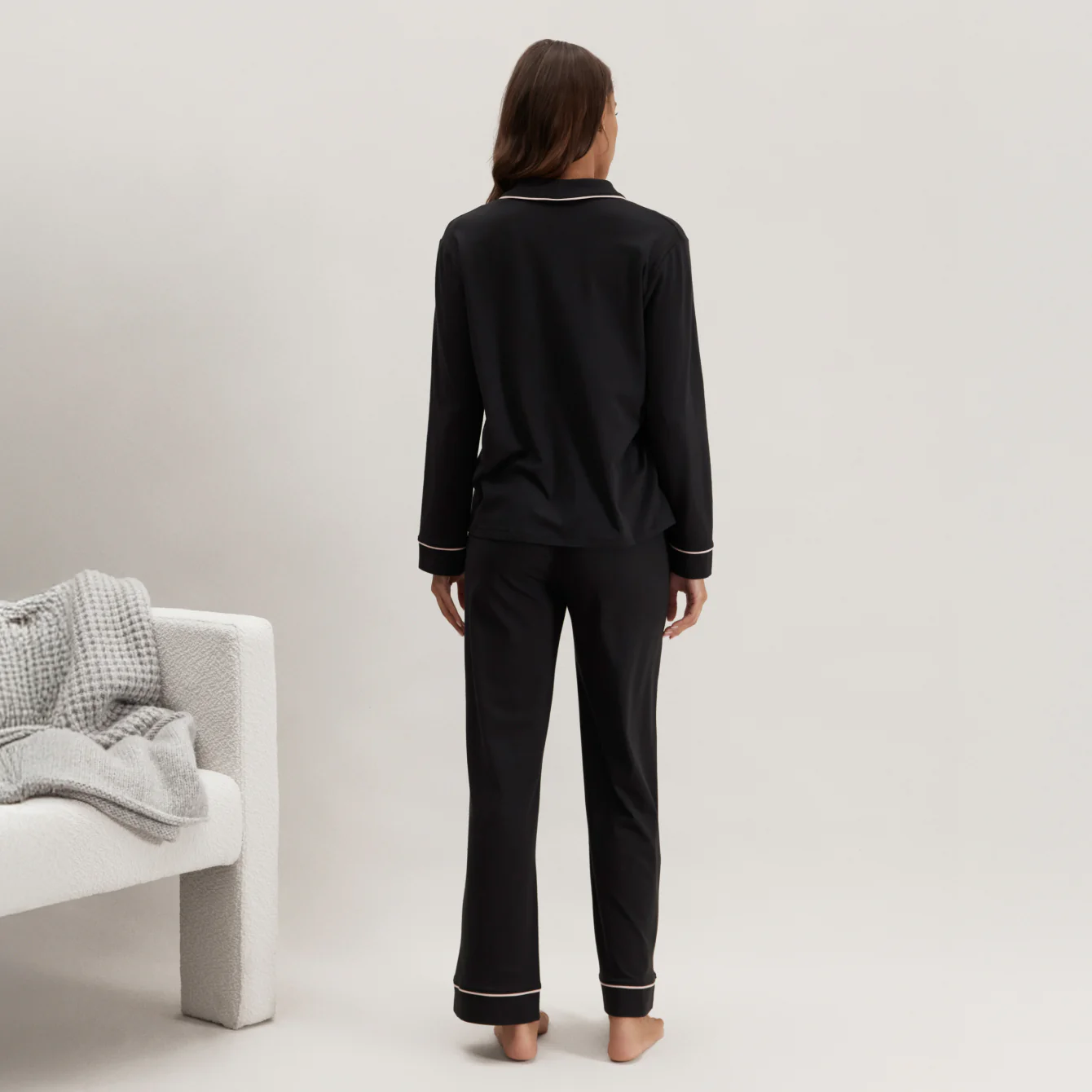 Slumberknit™ Shawl Collar Button Down Pant Set - Image 3