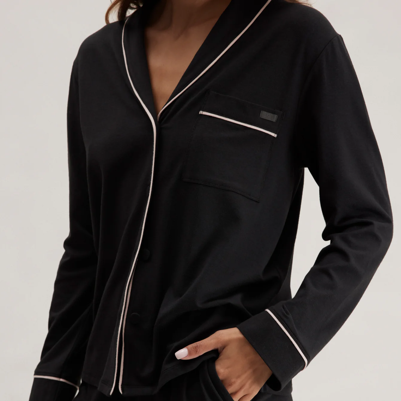 Slumberknit™ Shawl Collar Button Down Pant Set - Image 5