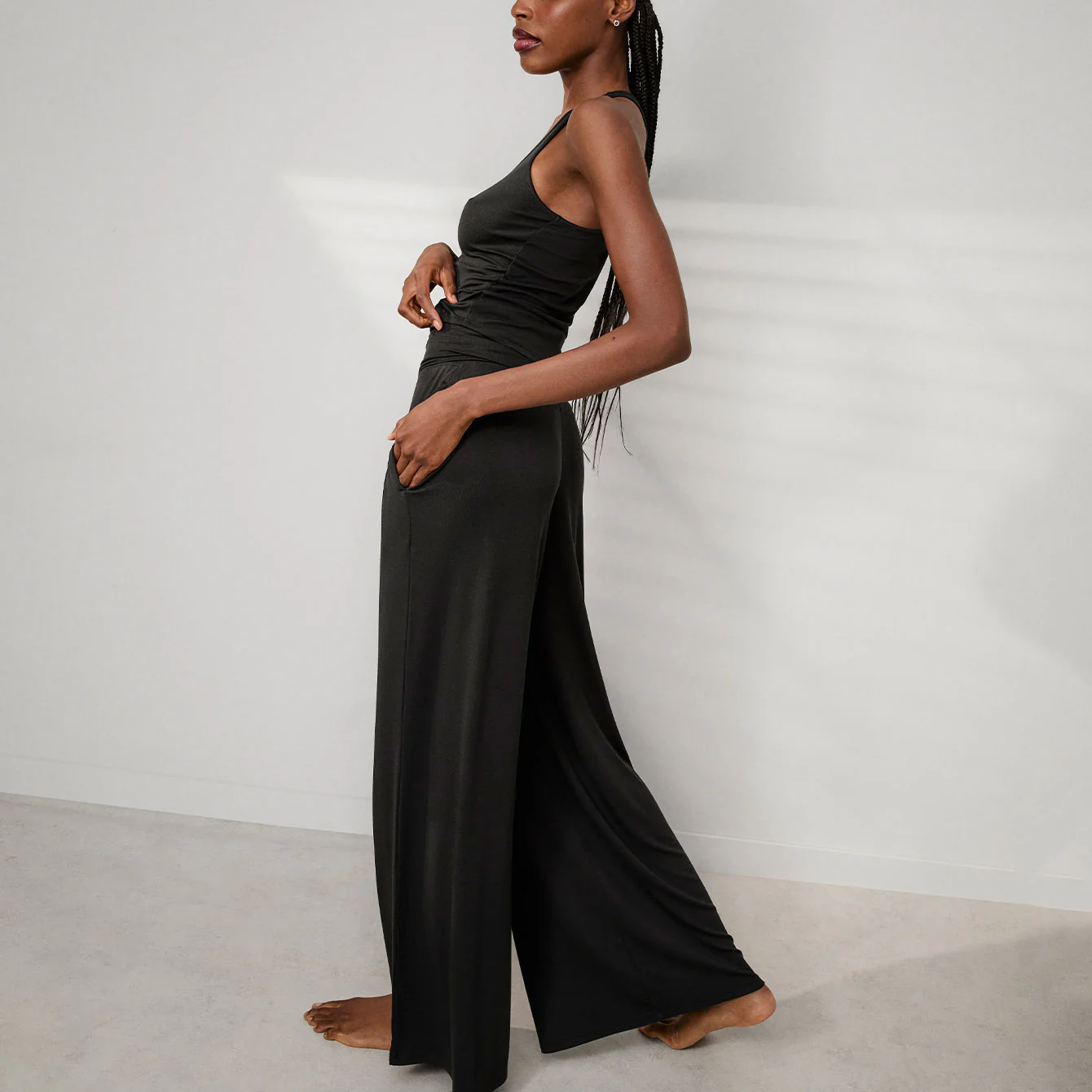 Soft Modal Rib Curved Hem Tank - Image 4