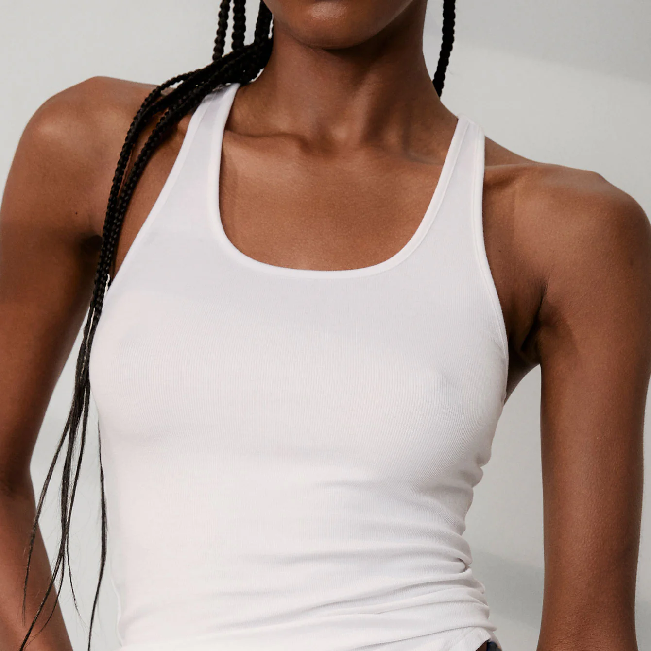 Soft Modal Rib Curved Hem Tank - Image 4