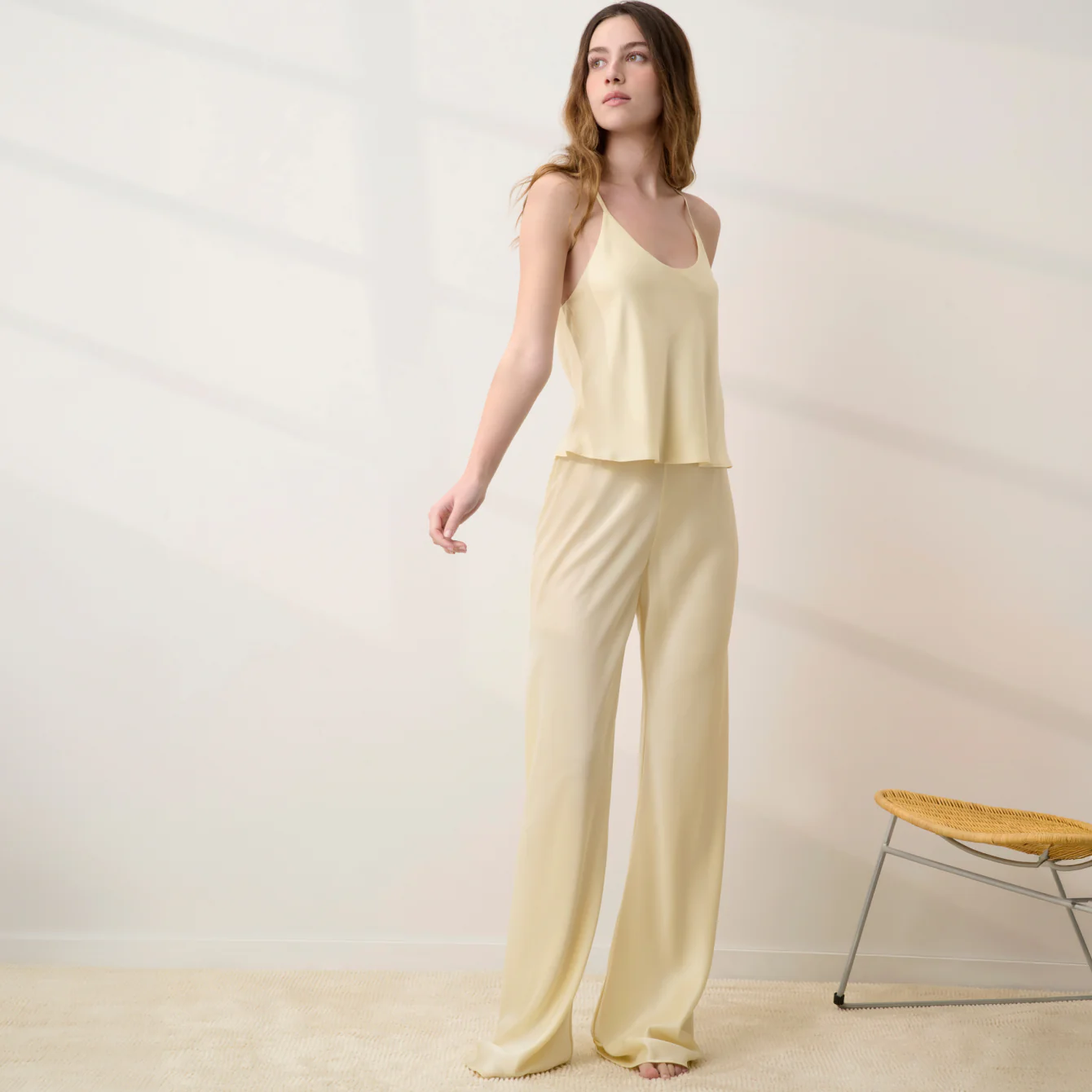 Washable Silk Bias Cami Pant Set