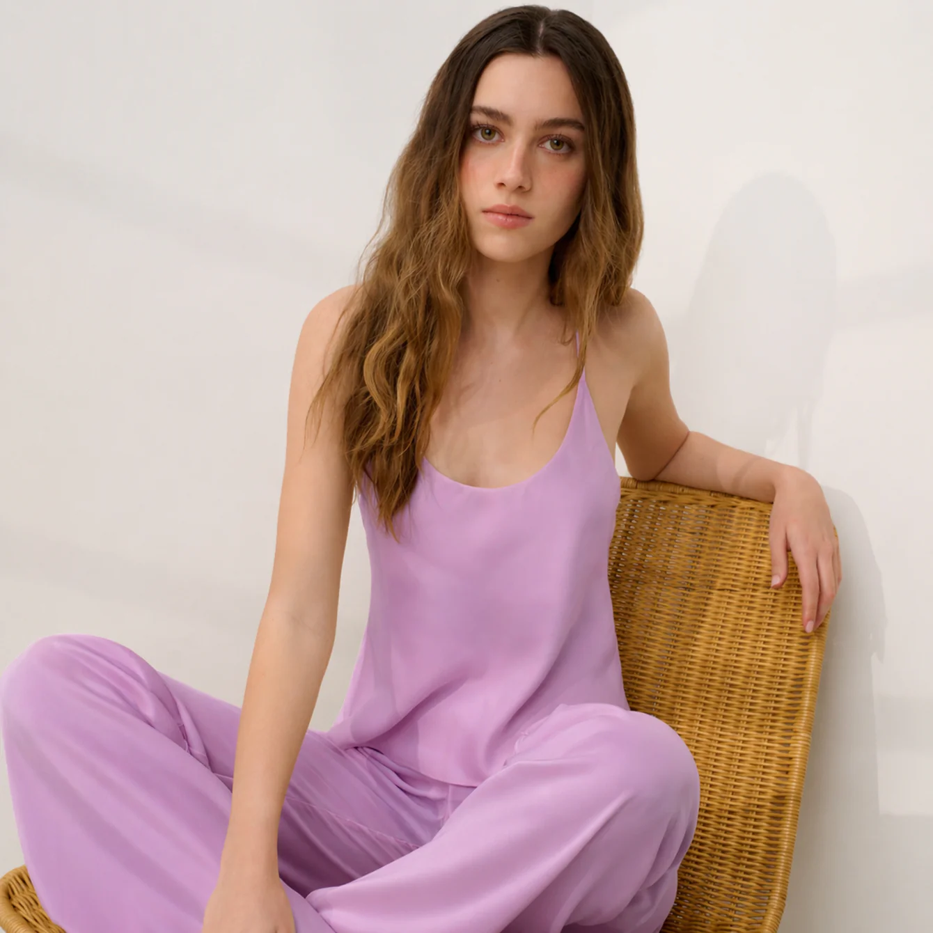 Washable Silk Bias Cami Pant Set - Image 5