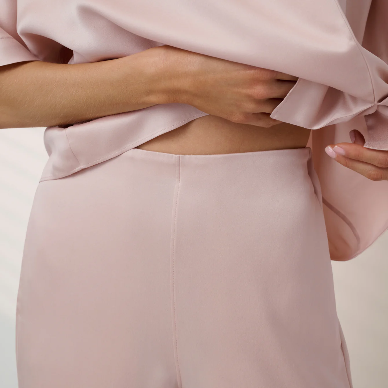 Washable Silk Crossover Pant Set - Image 4