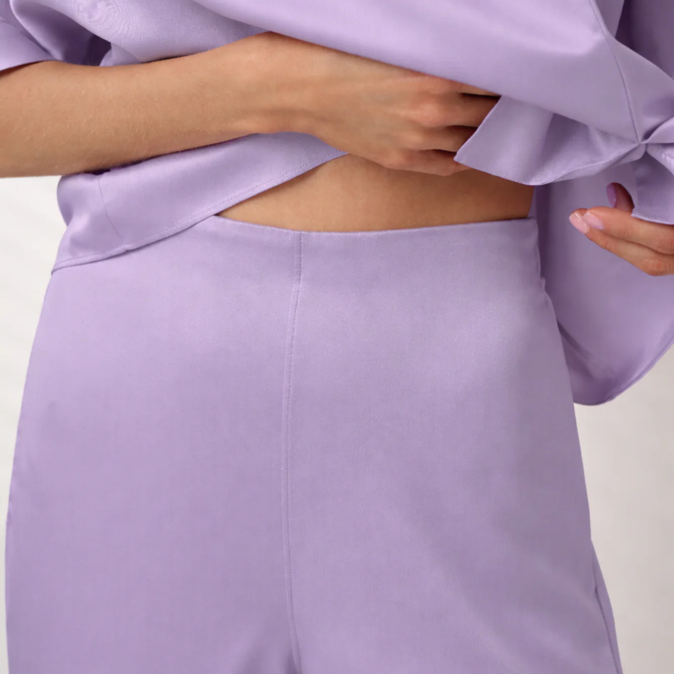 Washable Silk Crossover Pant Set - Image 3
