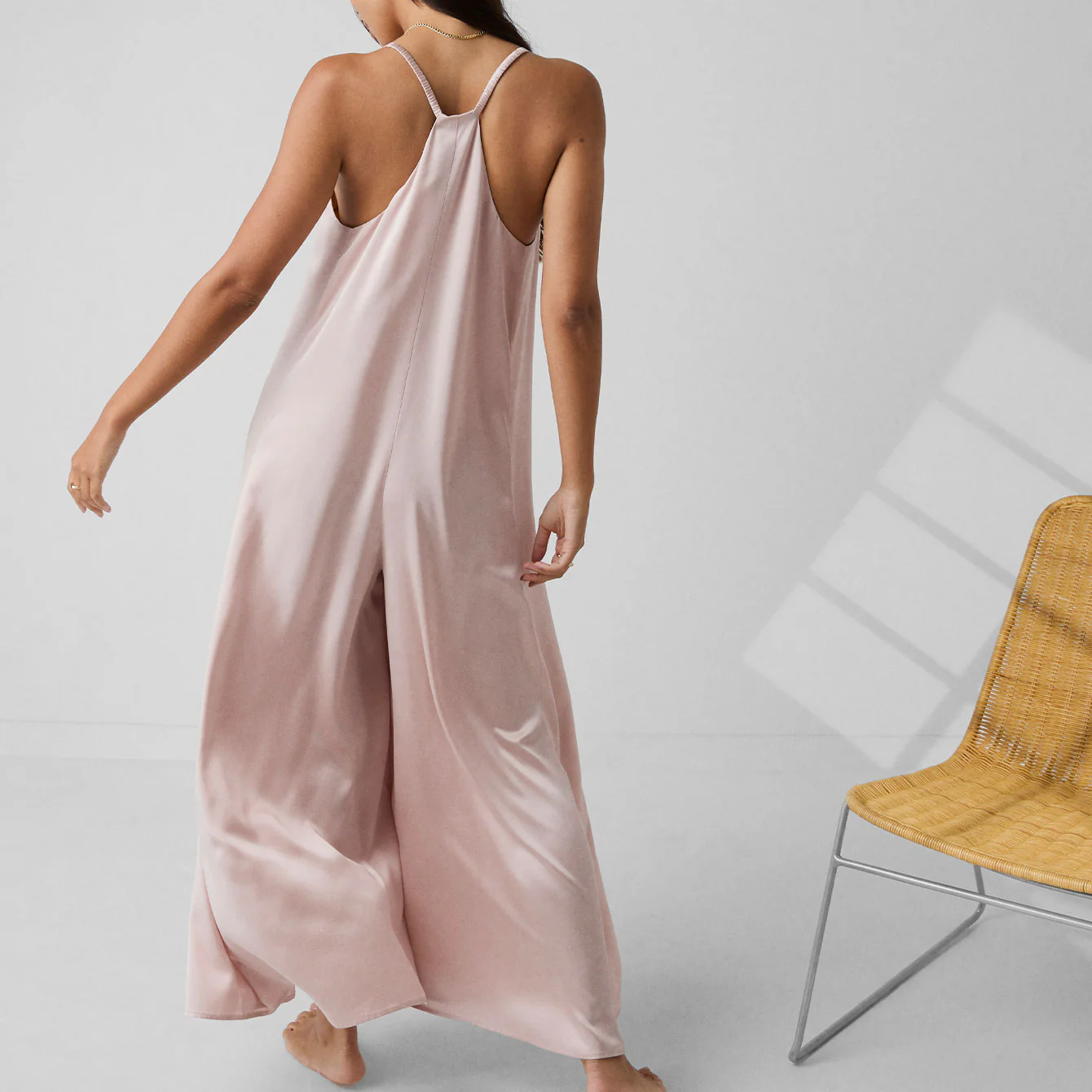 Washable Silk Elastic Strap Jumpsuit - Image 5