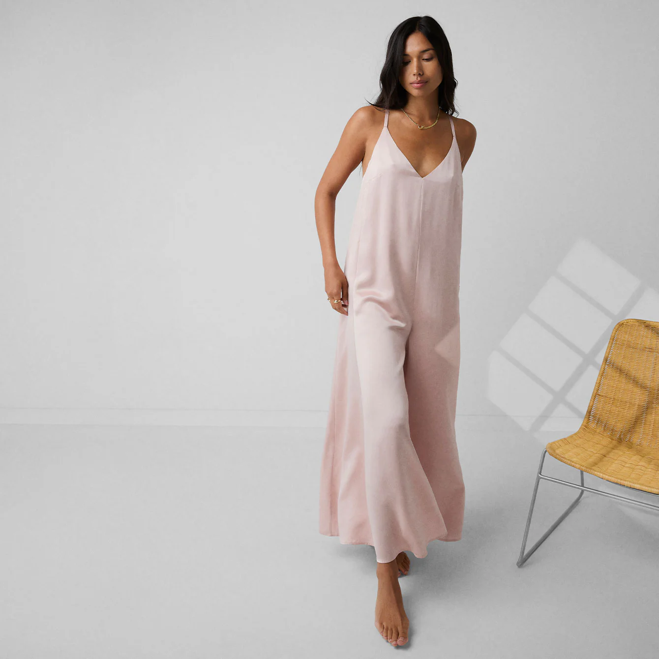 Washable Silk Elastic Strap Jumpsuit - Image 6