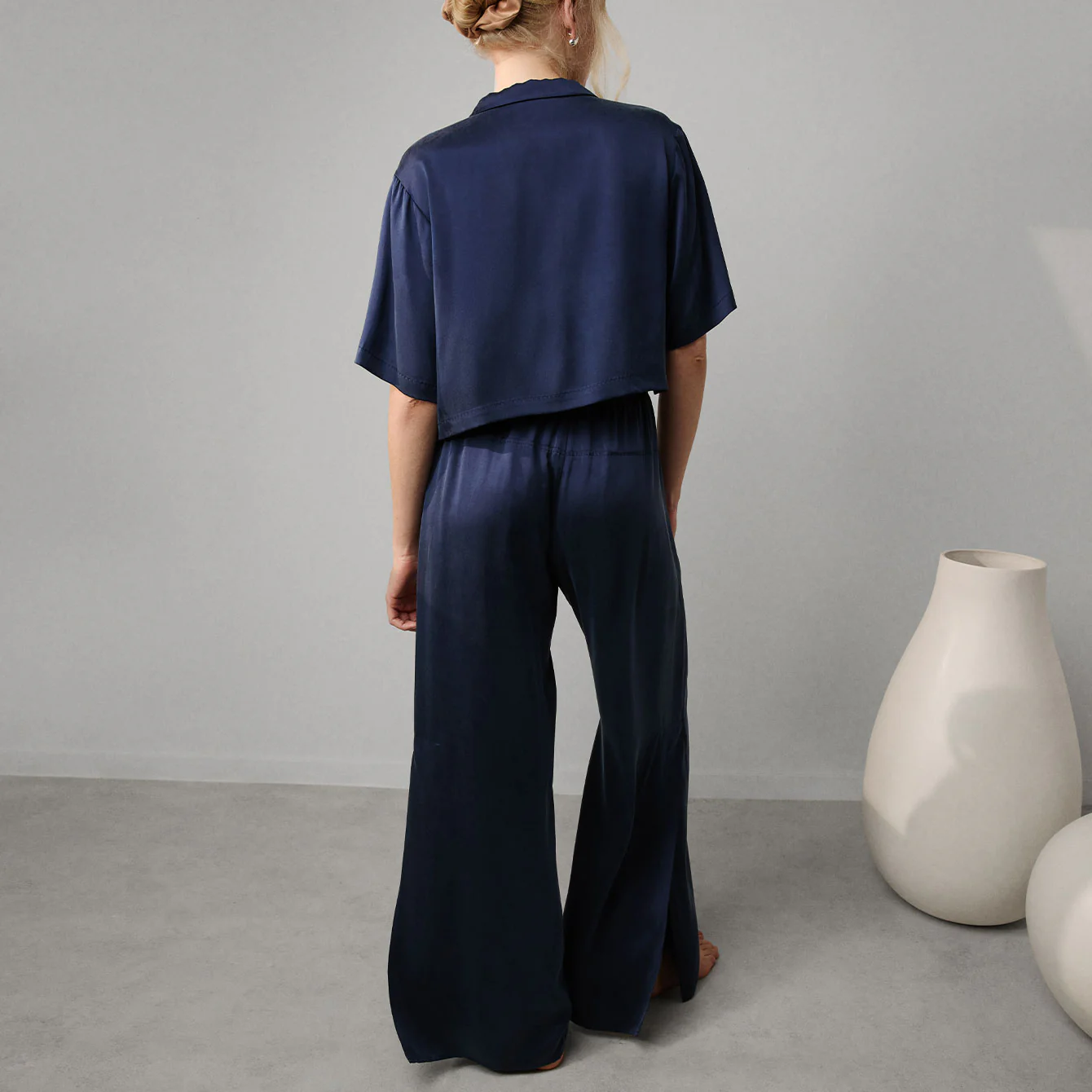 Washable Silk High Rise Pant Set - Image 3