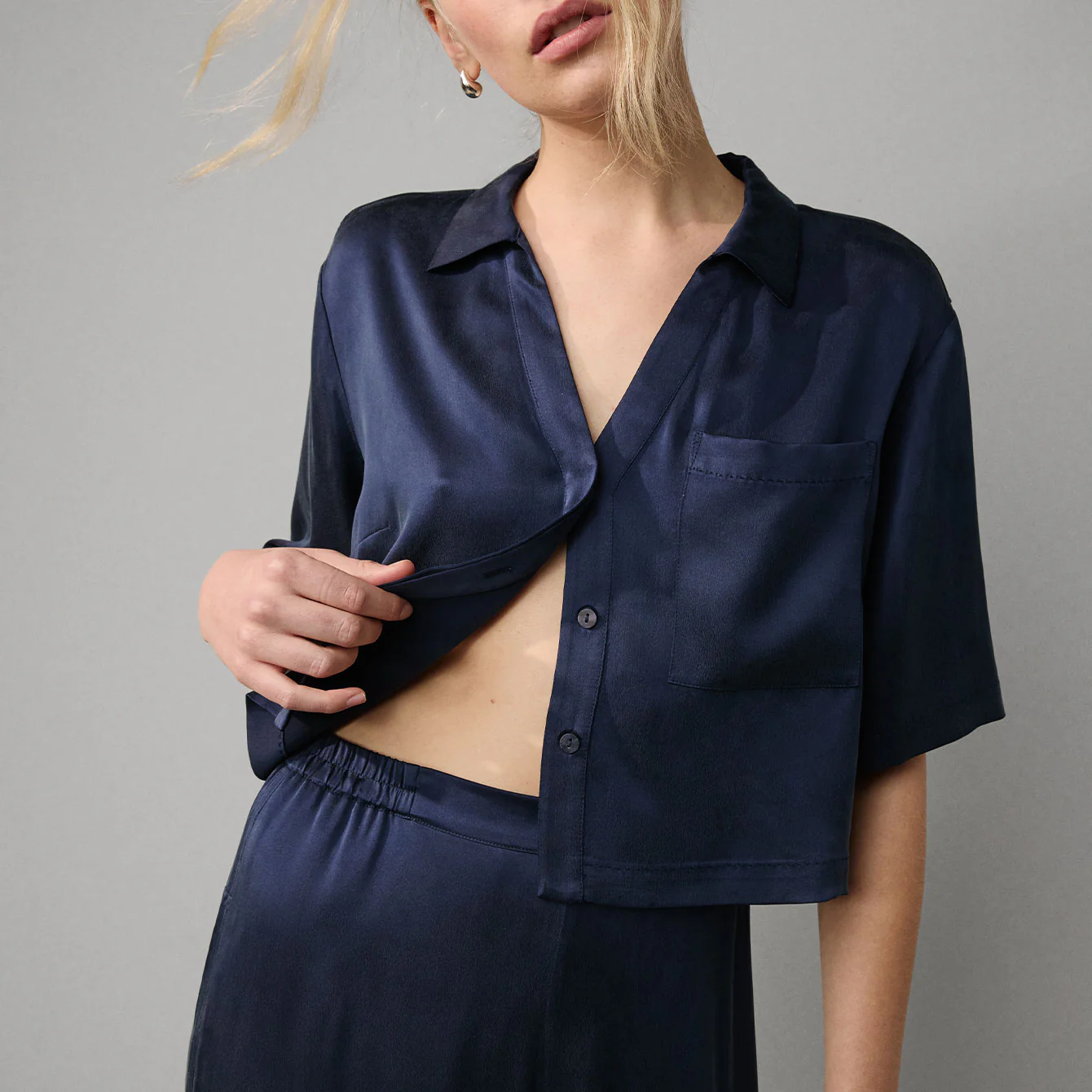 Washable Silk High Rise Pant Set - Image 4