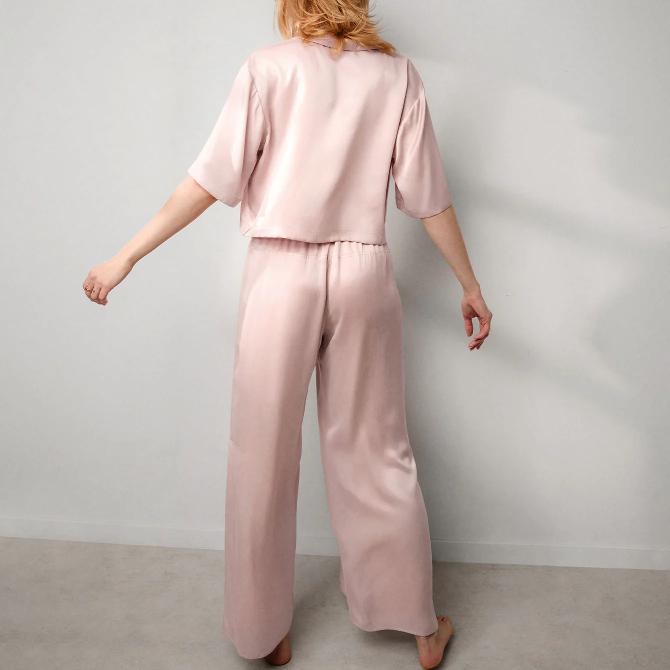 Washable Silk High Rise Pant Set - Image 3