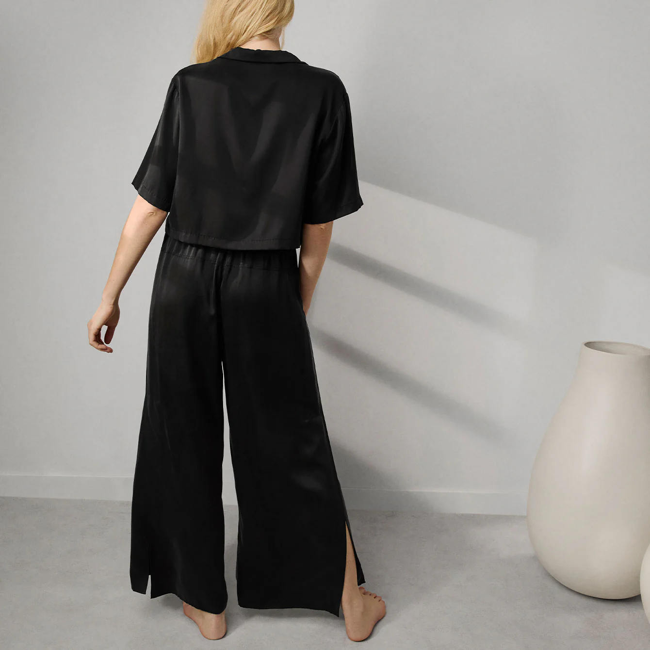 Washable Silk High Rise Pant Set - Image 3