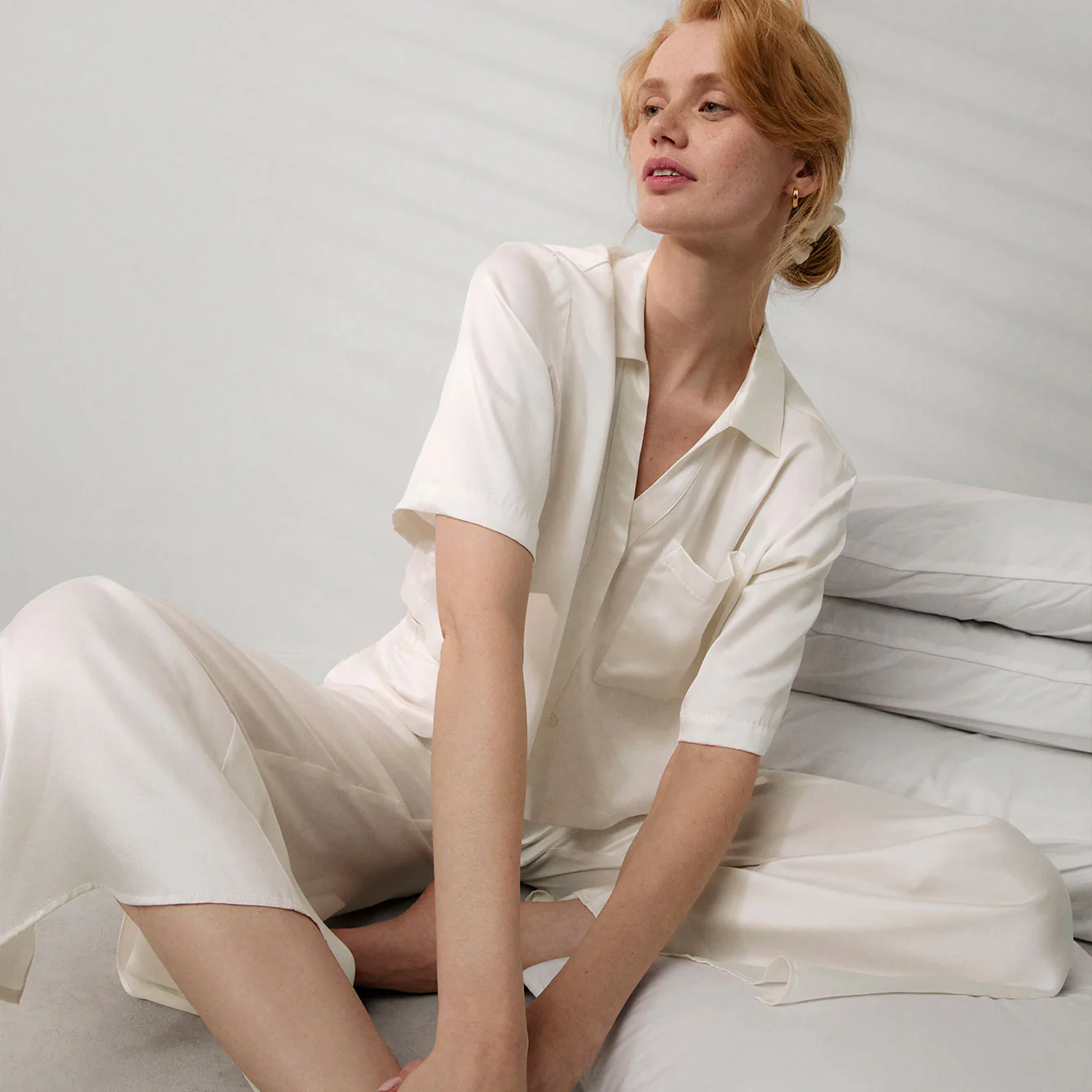 Washable Silk High Rise Pant Set - Image 5