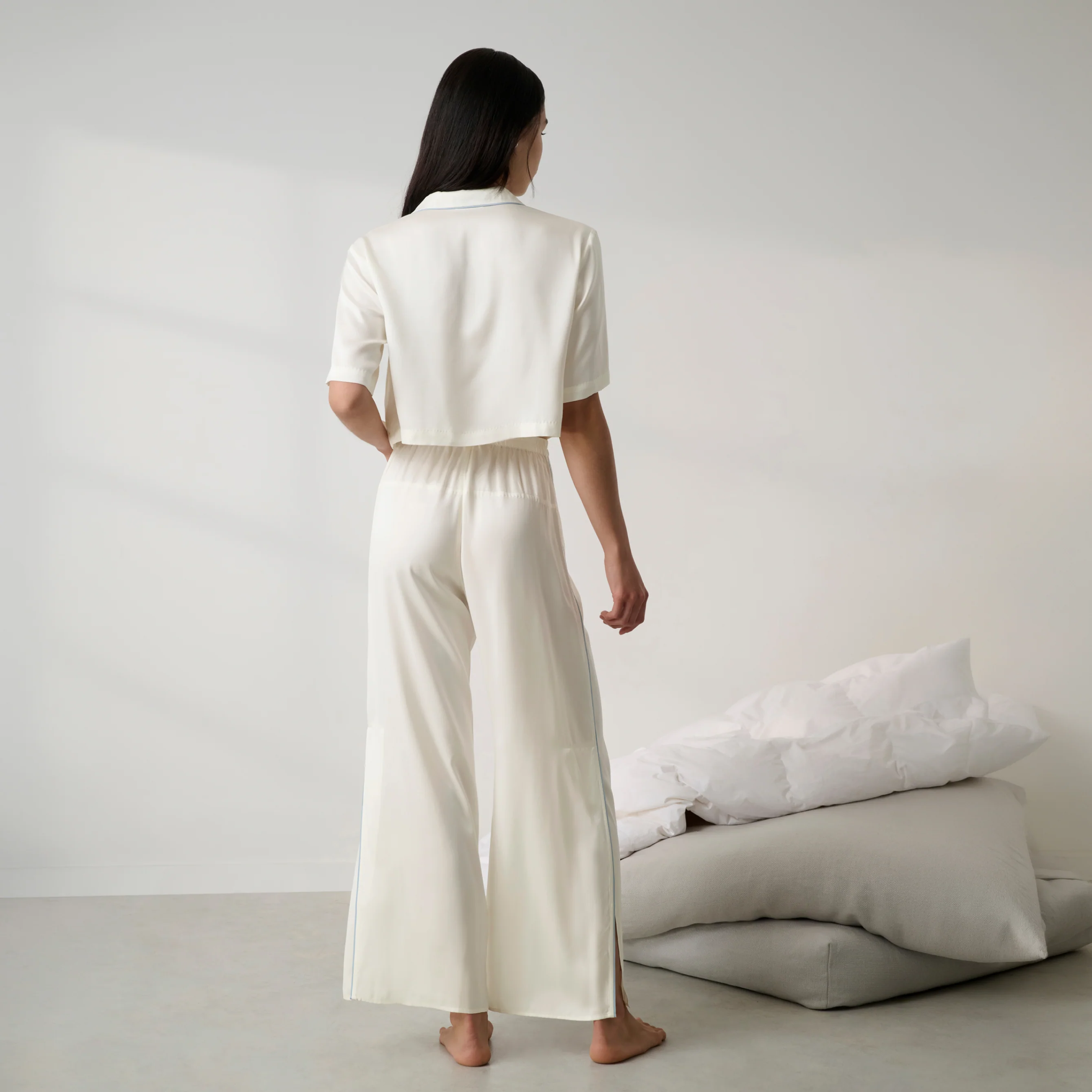 Washable Silk High Rise Pant Set - Image 3