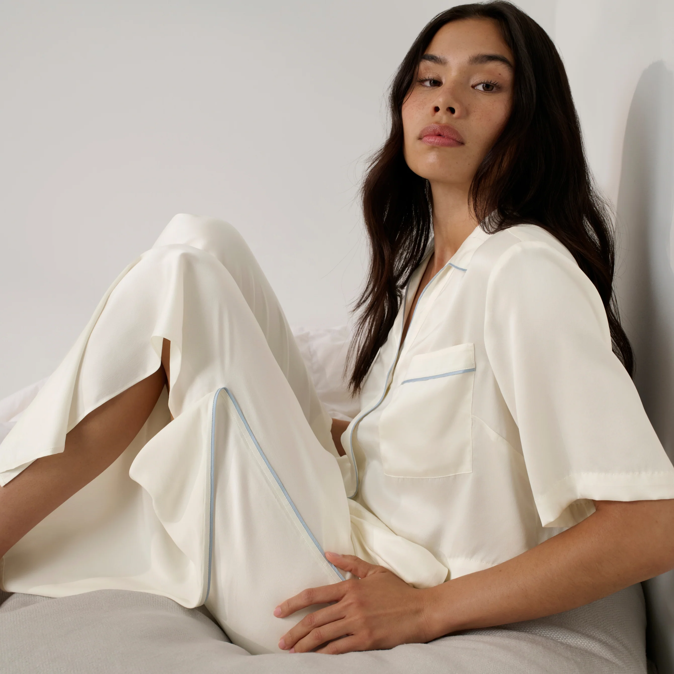 Washable Silk High Rise Pant Set - Image 5