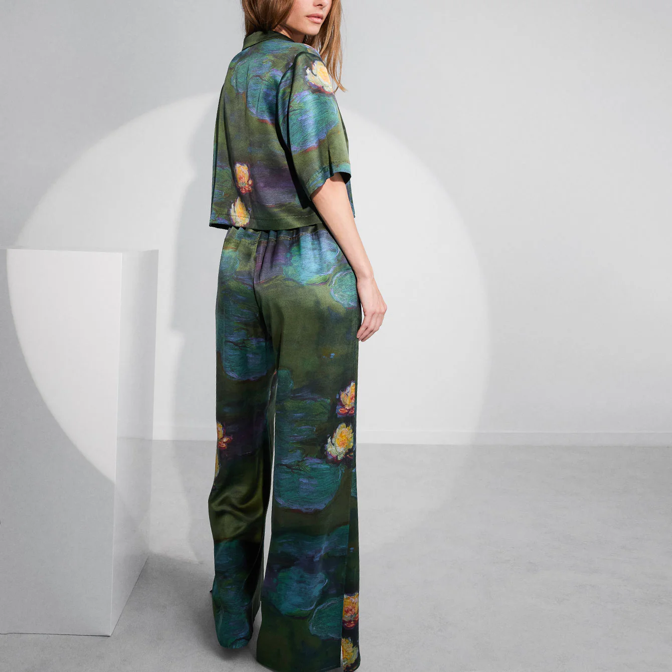 Washable Silk High Rise Pant Set - Image 3