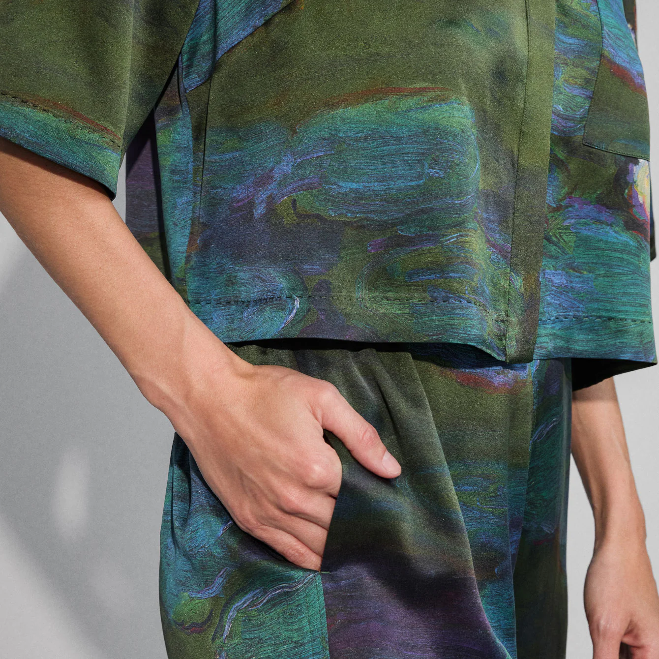 Washable Silk High Rise Pant Set - Image 4