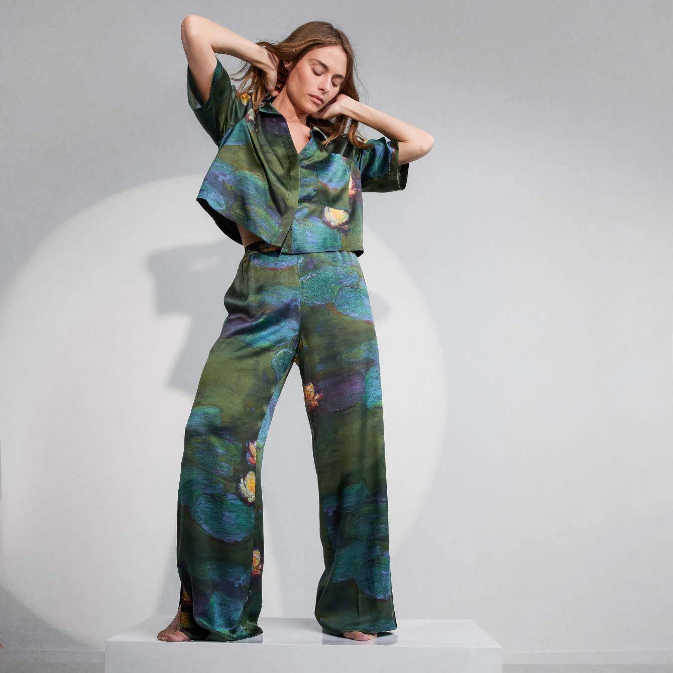Washable Silk High Rise Pant Set - Image 6