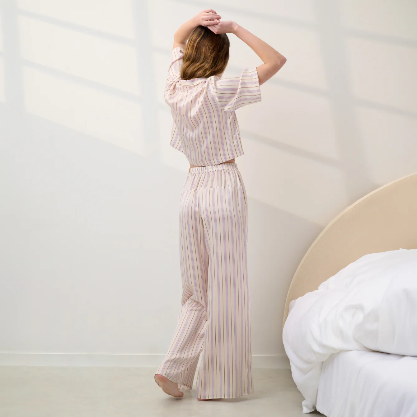 Washable Silk High Rise Pant Set - Image 3