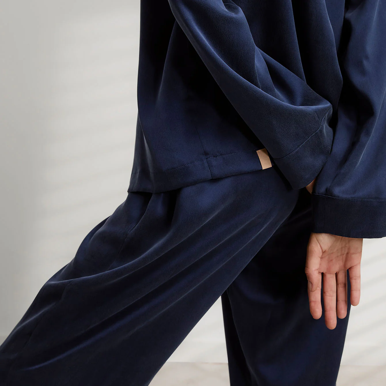 Washable Silk Long Sleeve Pant Set - Image 4