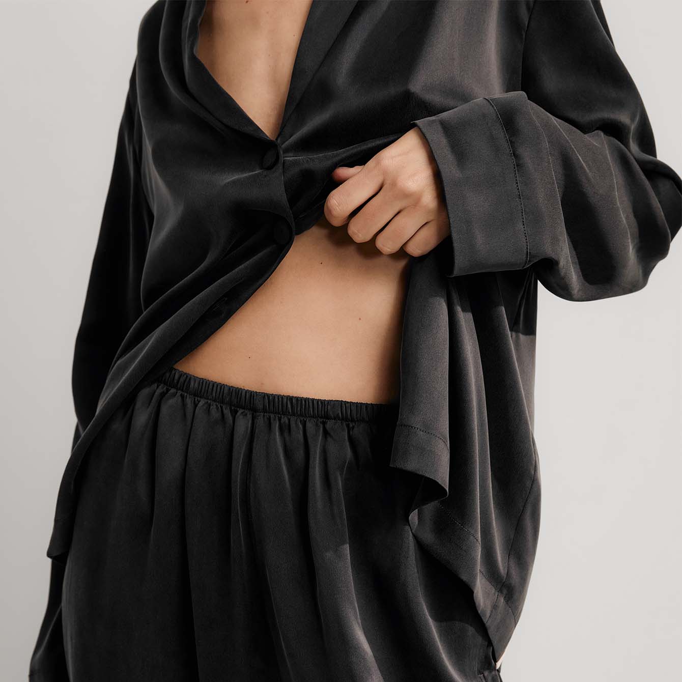 Washable Silk Long Sleeve Pant Set - Image 2