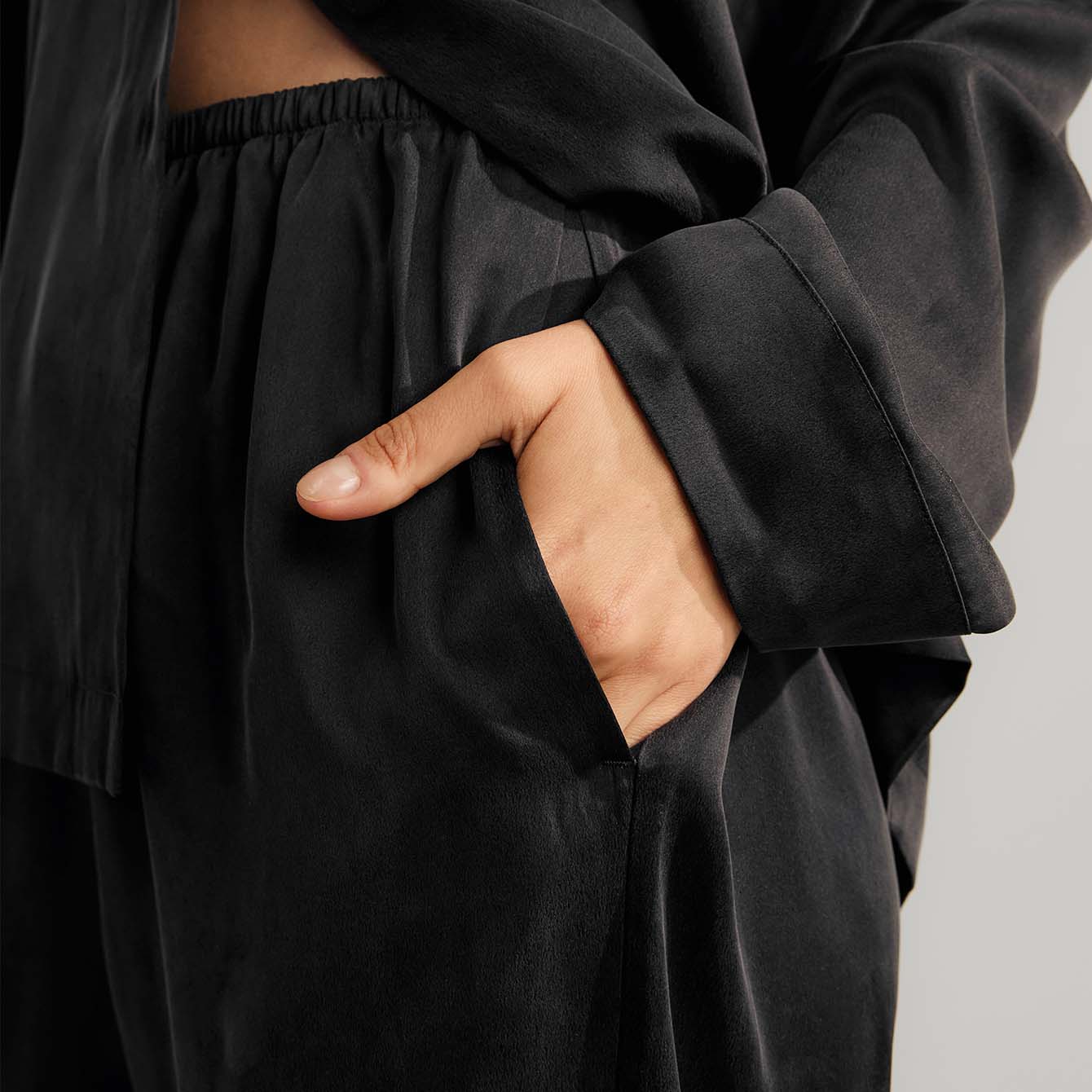 Washable Silk Long Sleeve Pant Set - Image 4