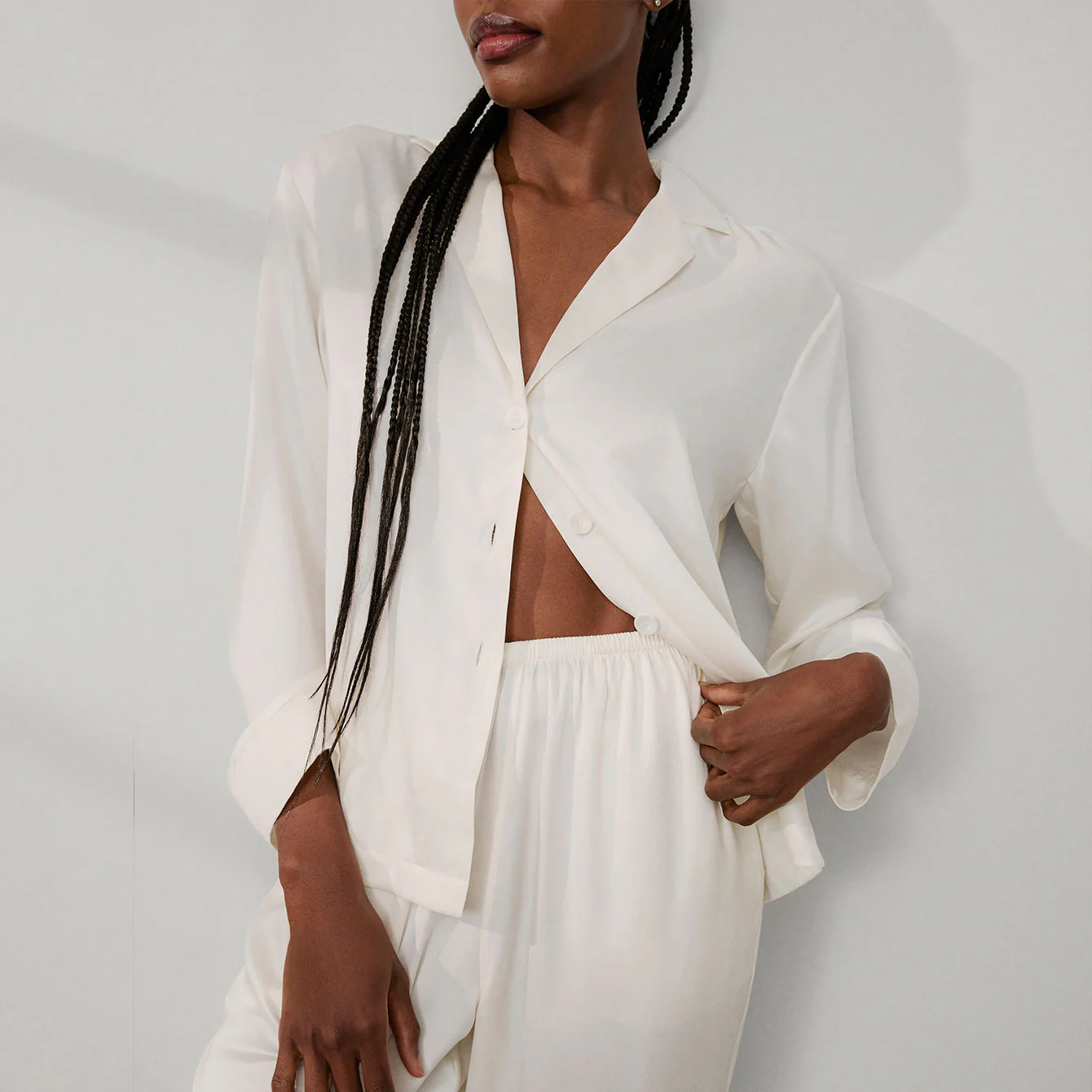 Washable Silk Long Sleeve Pant Set - Image 4