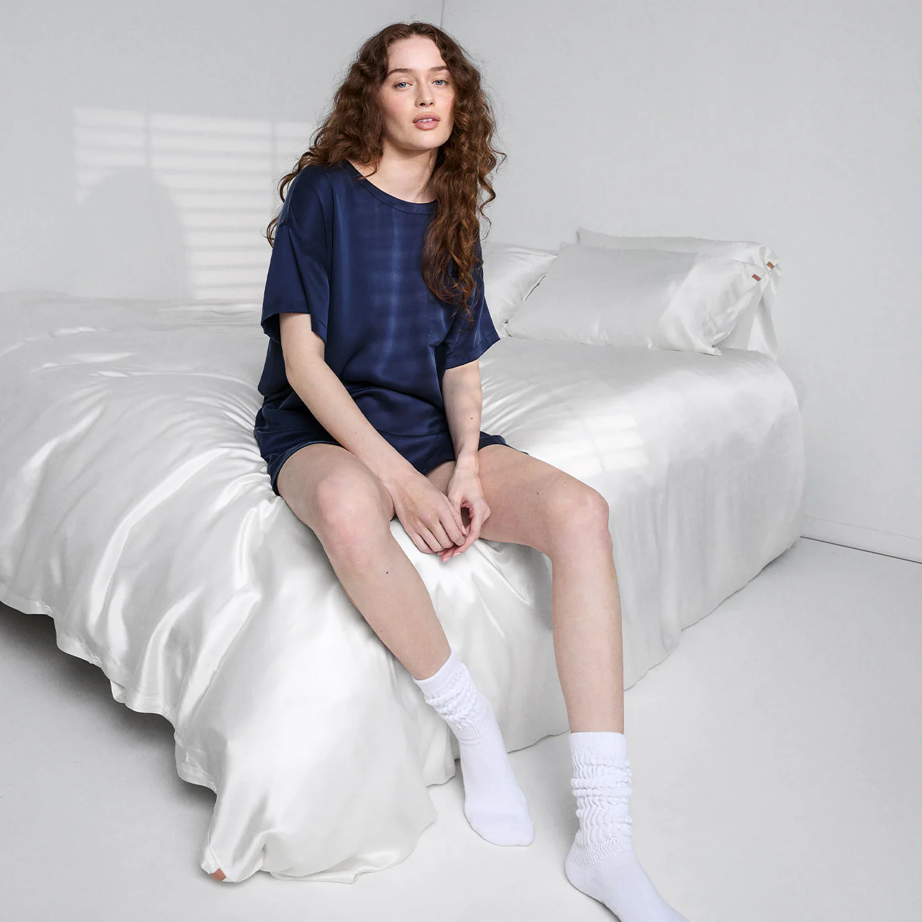 Washable Silk Oversized Sleep Tee - Image 3