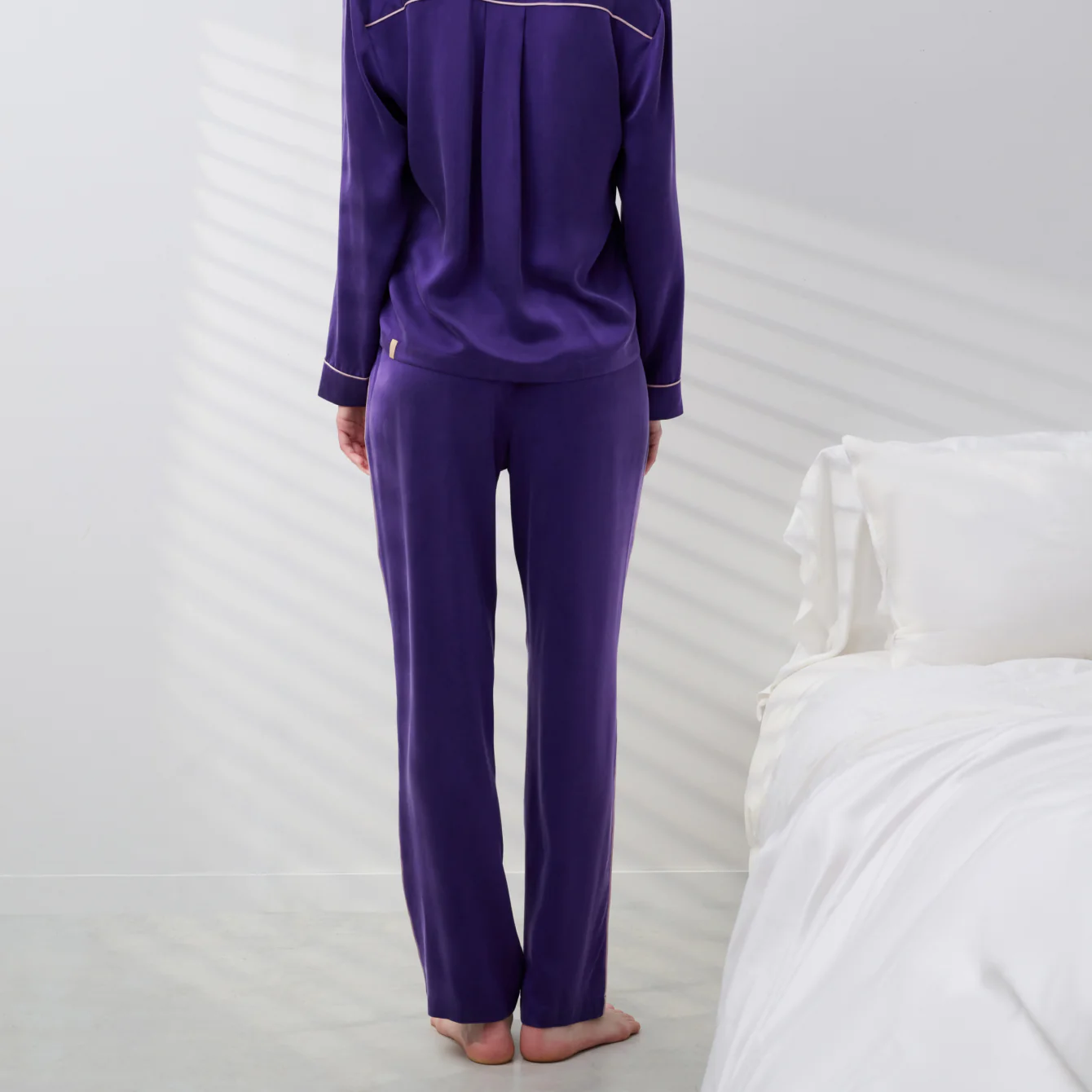 Washable Silk Long Sleeve Pant Set - Image 3