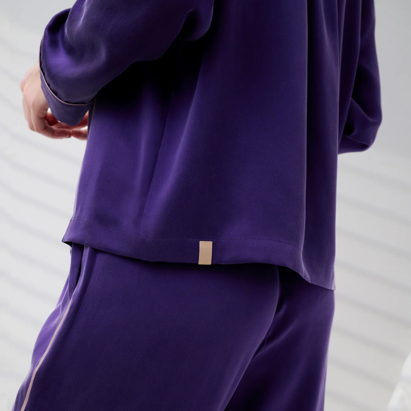 Washable Silk Long Sleeve Pant Set - Image 4