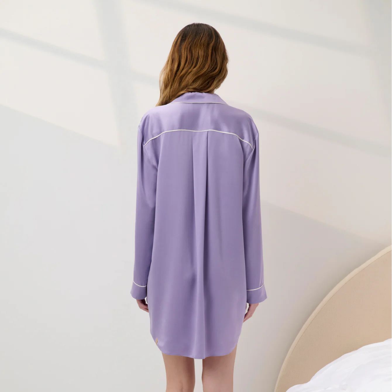 Washable Silk Sleep Shirt Dress - Image 5