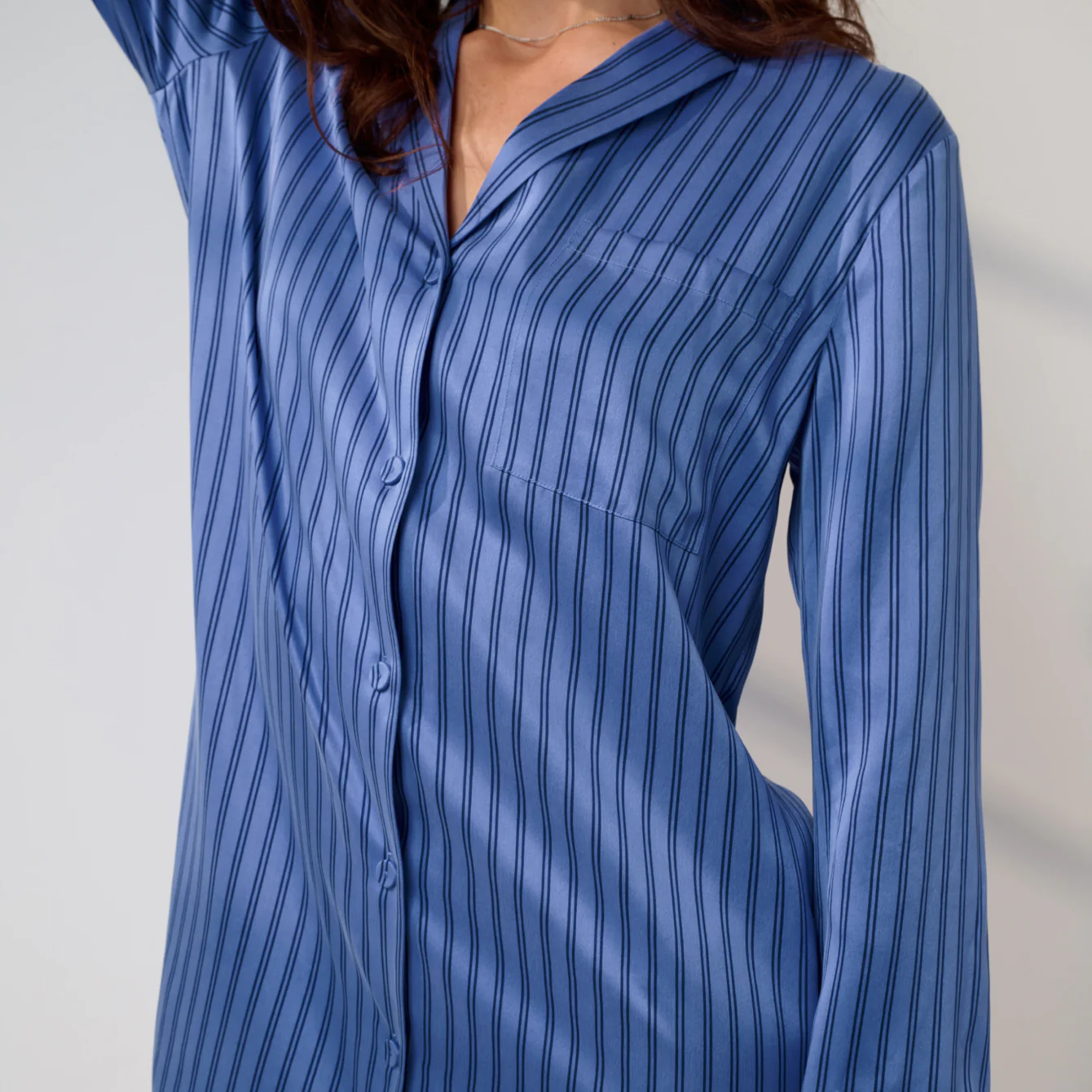 Washable Silk Sleep Shirt Dress - Image 2