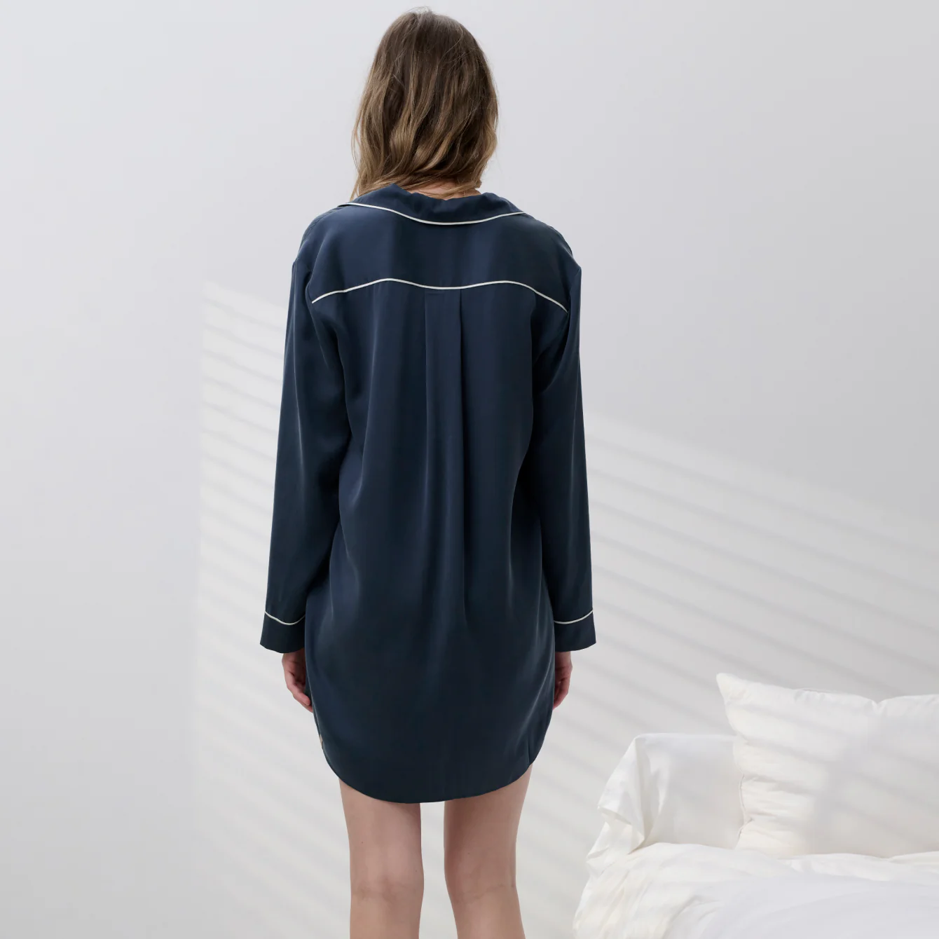 Washable Silk Sleep Shirt Dress - Image 3