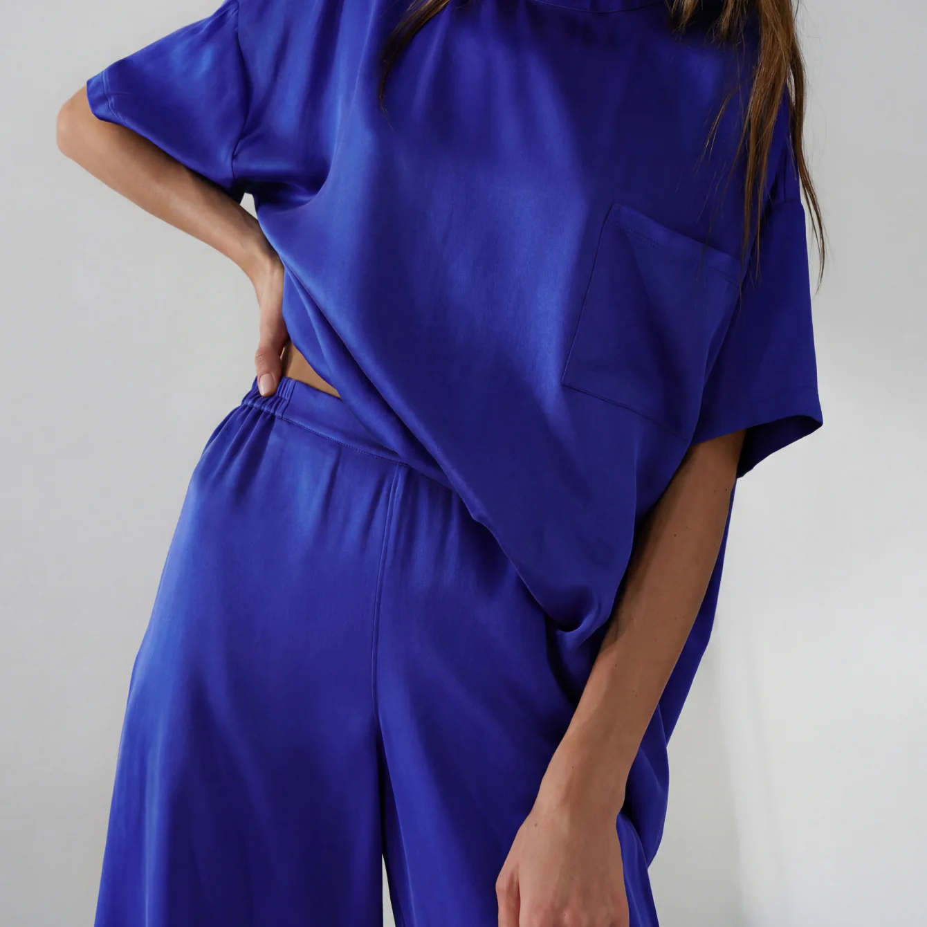 Washable Silk Tee Pant Set - Image 3