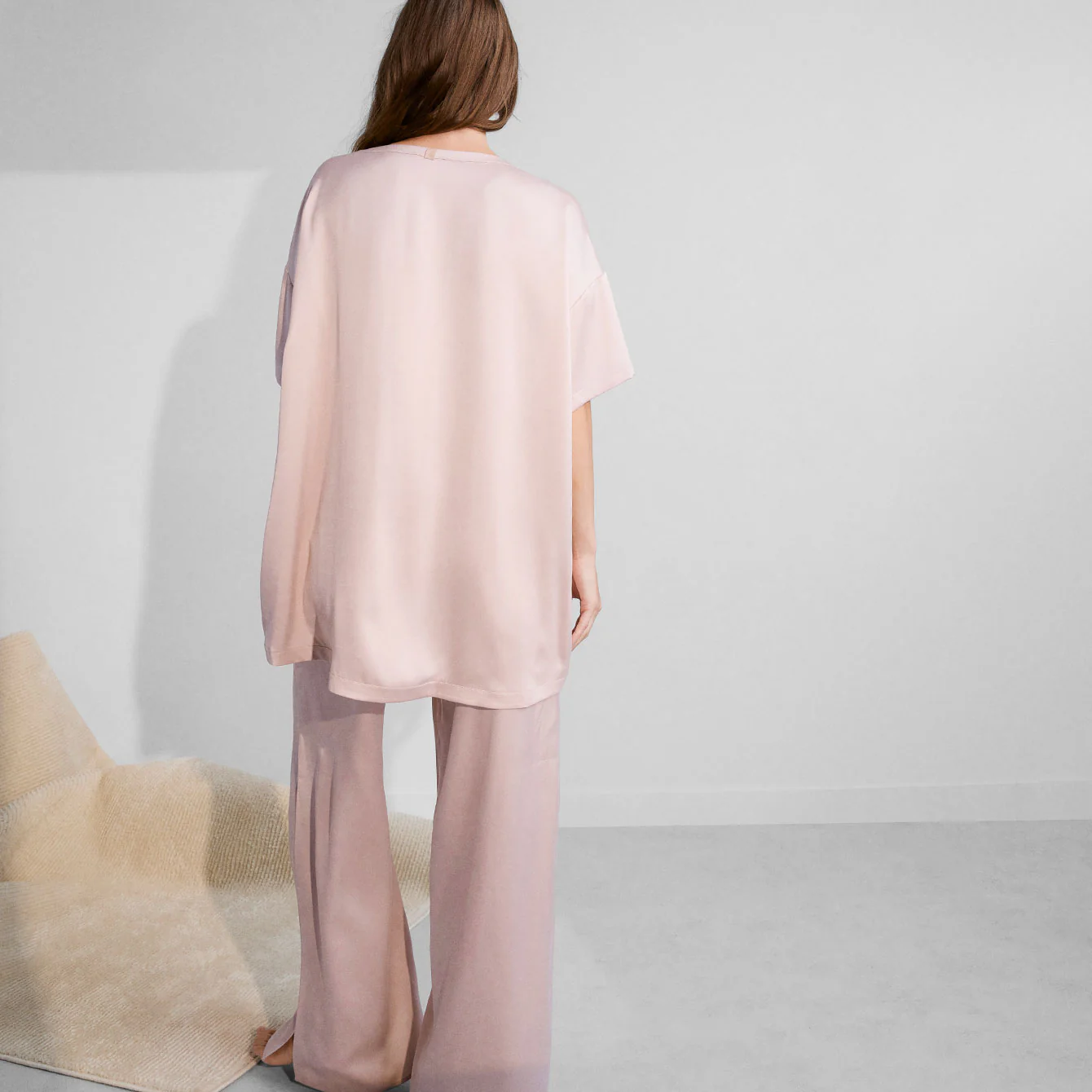 Washable Silk Tee Pant Set - Image 3