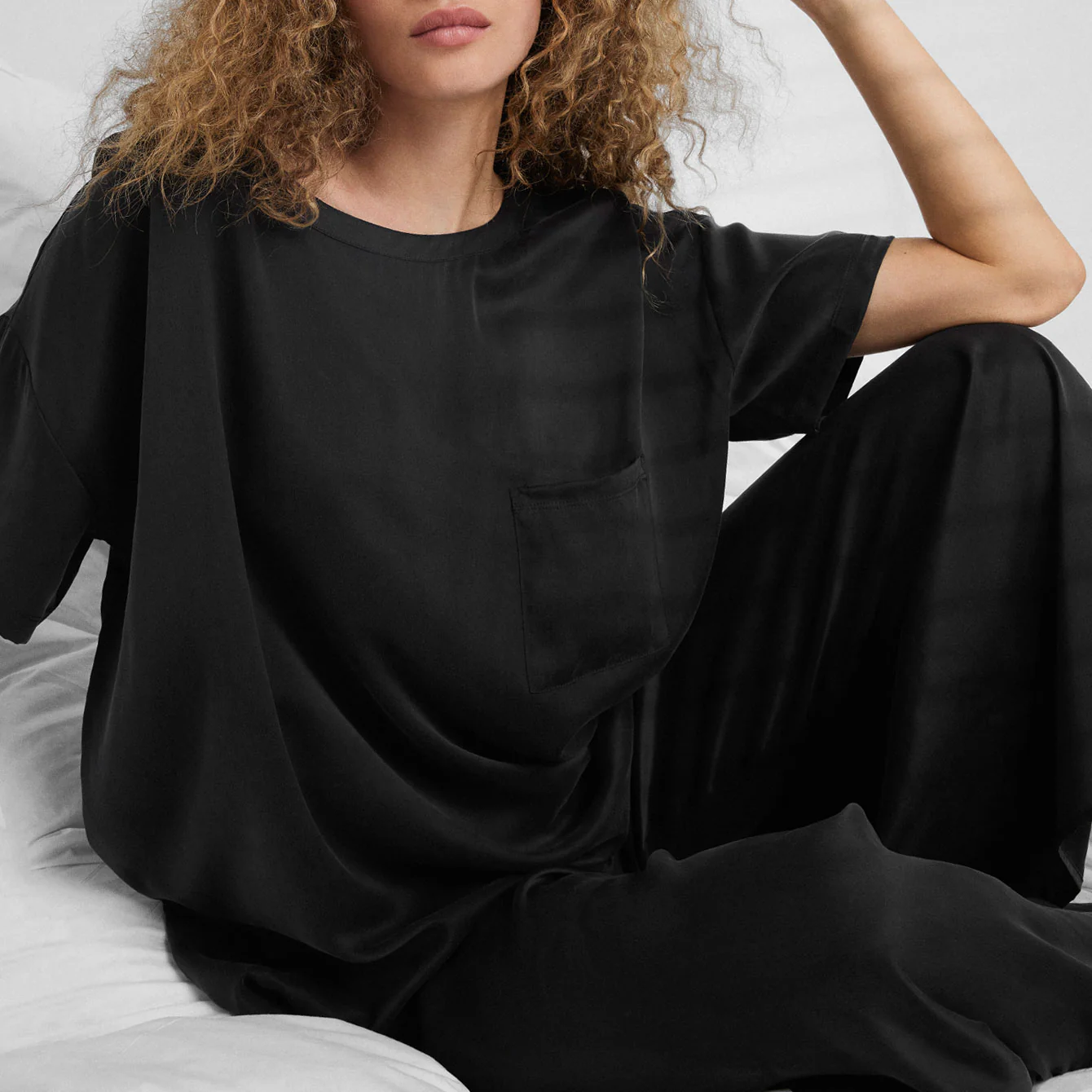 Washable Silk Tee Pant Set - Image 2
