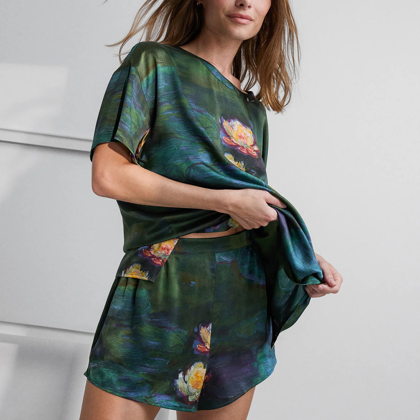 Washable Silk Tee Short Set - Image 5